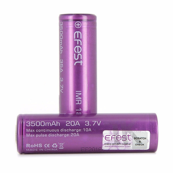 Efest 3500 mAh IMR 18650 Flat Top BATTERY - 2 in a pack - cometovape